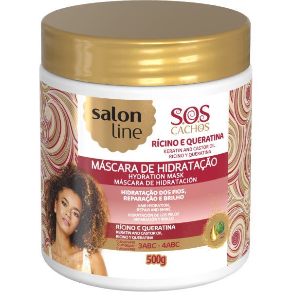 Masca SOS ulei ricin si keratina, par cret, Salon Line, 500ml